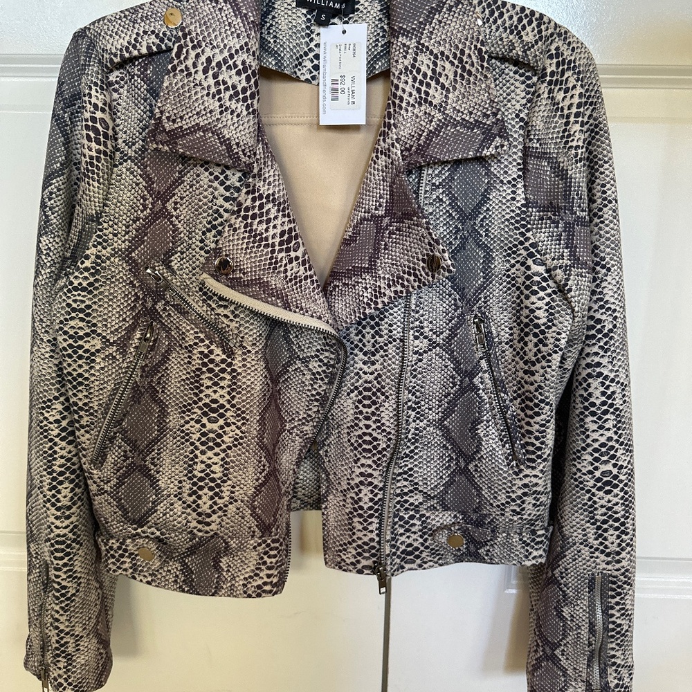 Faux snake skin jacket, new, never been worn
